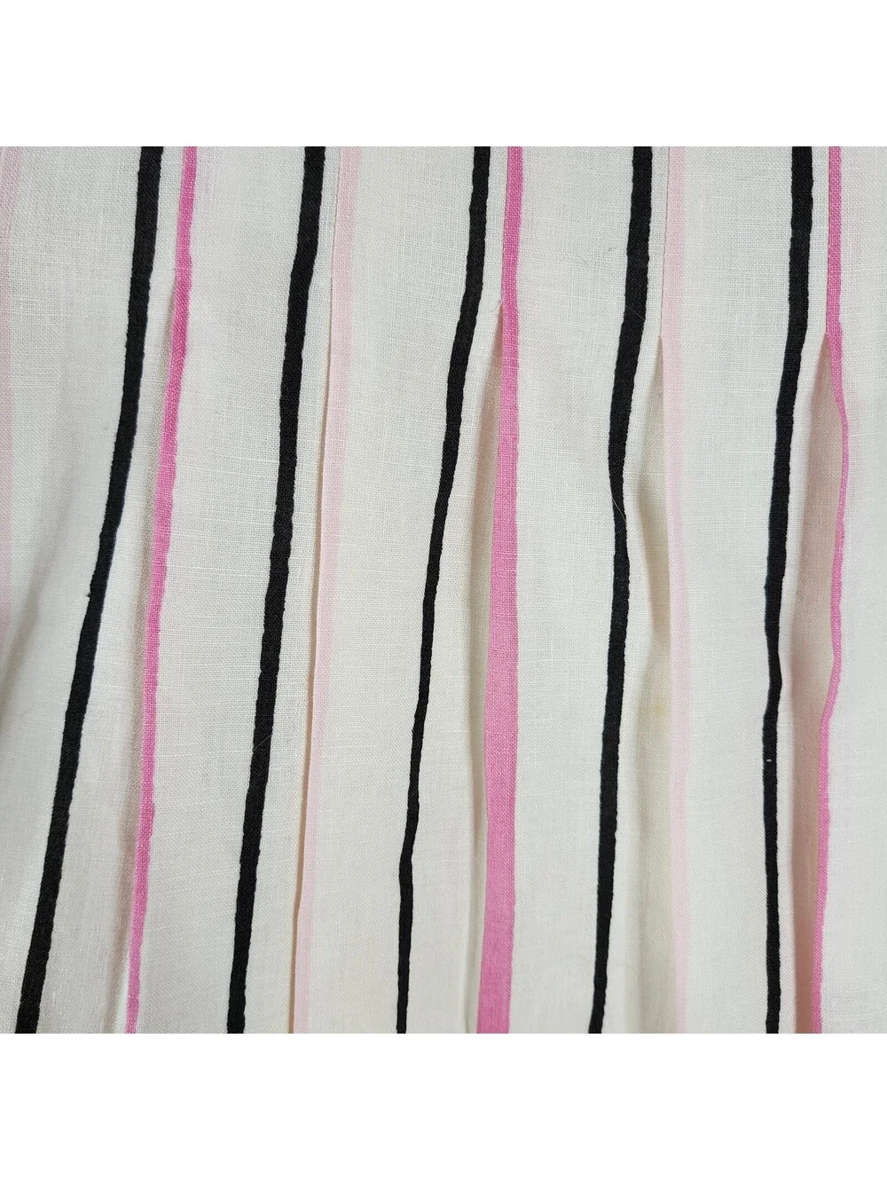 Ann Taylor LOFT Petites Linen Blend Pleated Skirt 6P NWT Ivory Pink Stripe